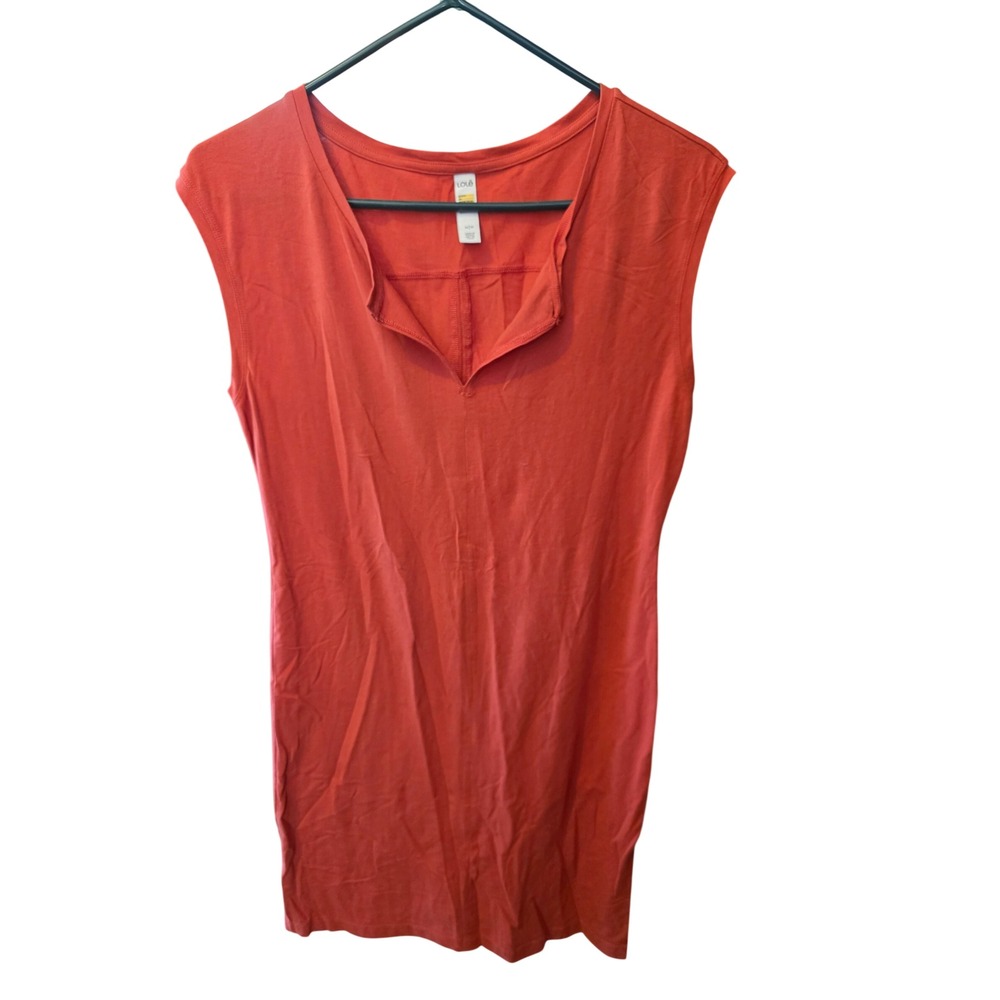Lole Womens Sleeveless Notched V-Neck Tunic Top Burnt Orange Coral Size Medium